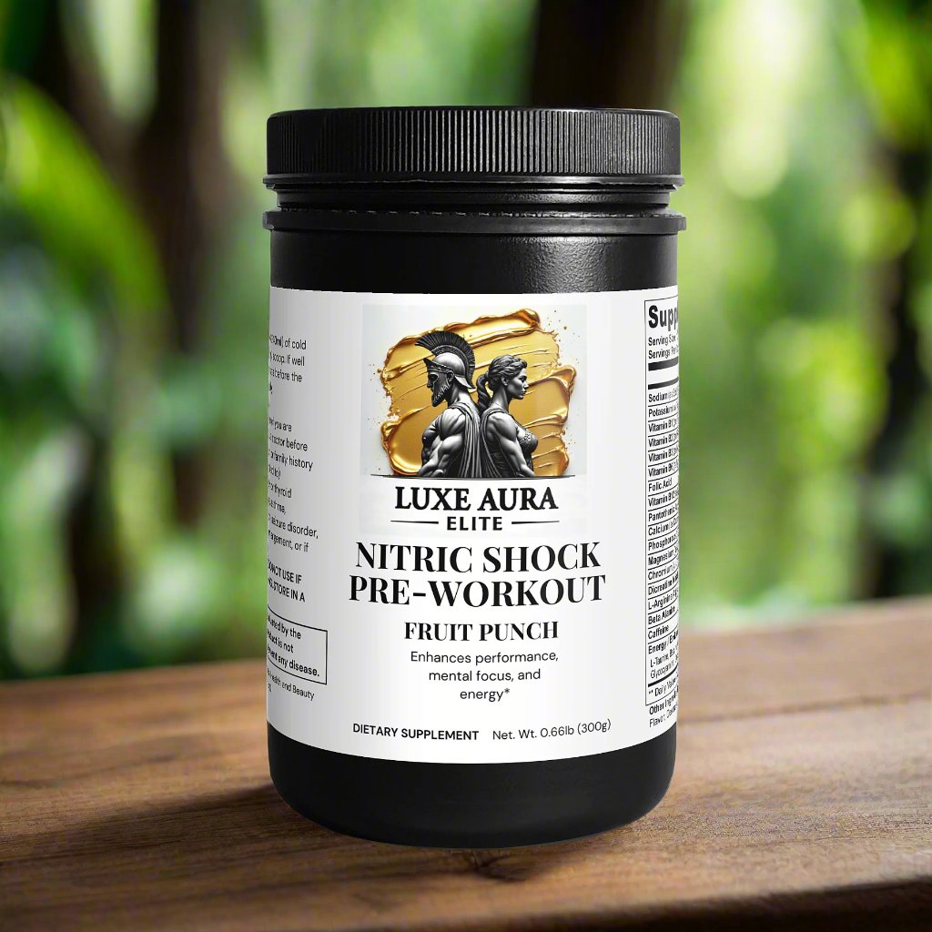 Luxe Aura Elite Nitric Shock Pre-Workout Powder (Fruit Punch)