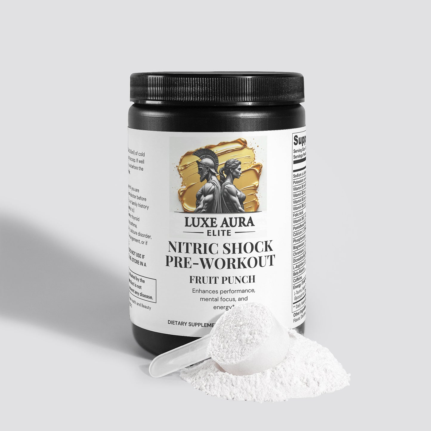 Luxe Aura Elite Nitric Shock Pre-Workout Powder (Fruit Punch)