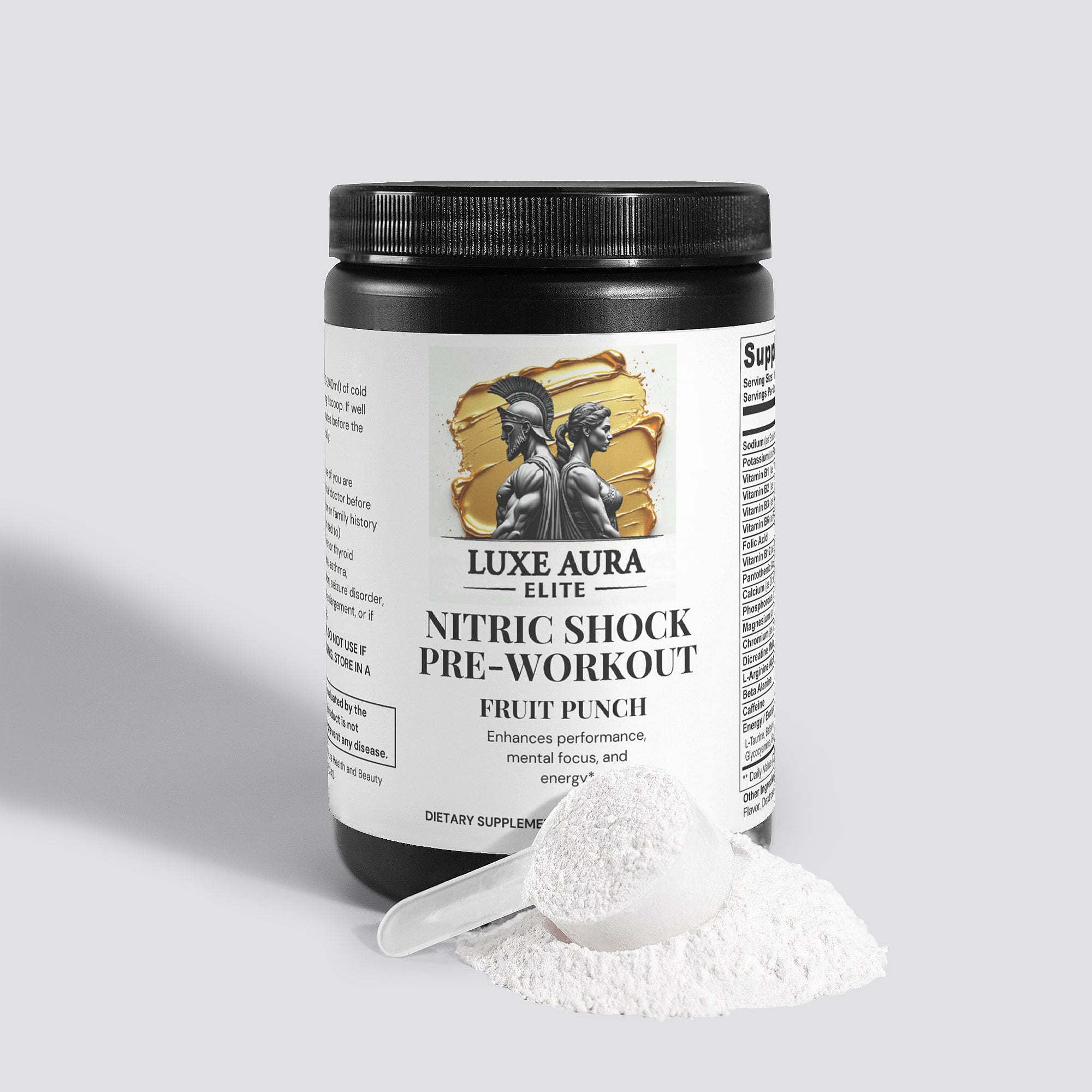 Luxe Aura Elite Nitric Shock Pre-Workout Powder (Fruit Punch)