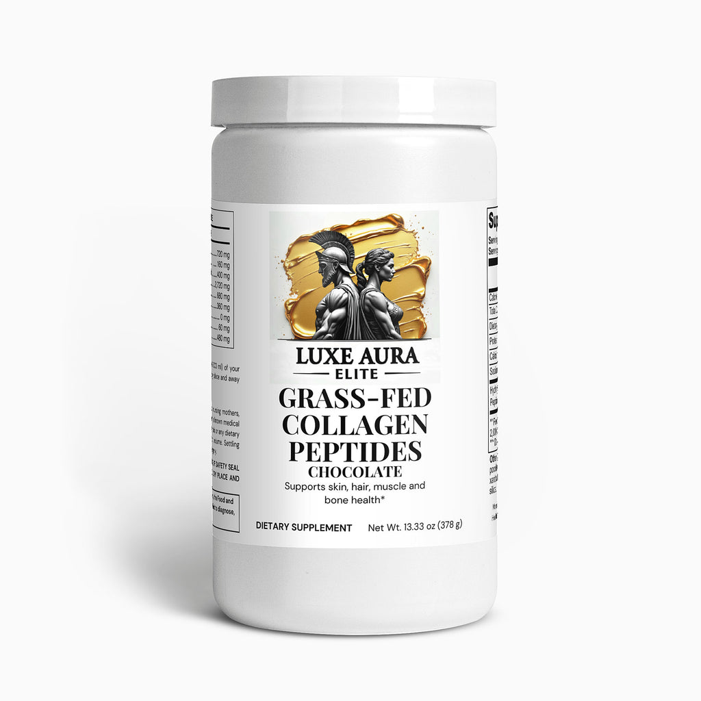 Luxe Aura Elite Grass-Fed Collagen Peptides Powder (Chocolate)