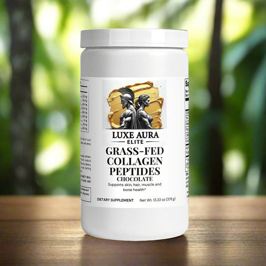 Luxe Aura Elite Grass-Fed Collagen Peptides Powder (Chocolate)