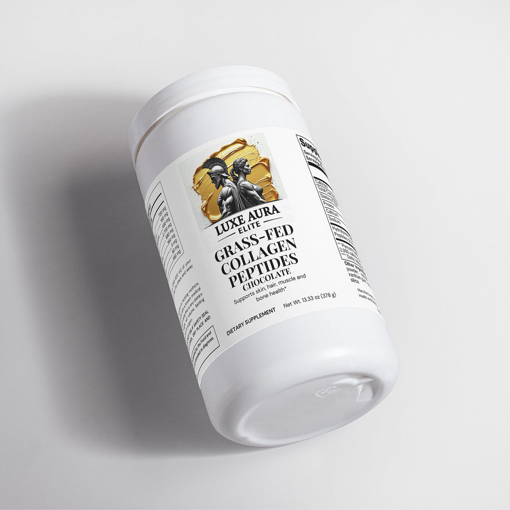Luxe Aura Elite Grass-Fed Collagen Peptides Powder (Chocolate)