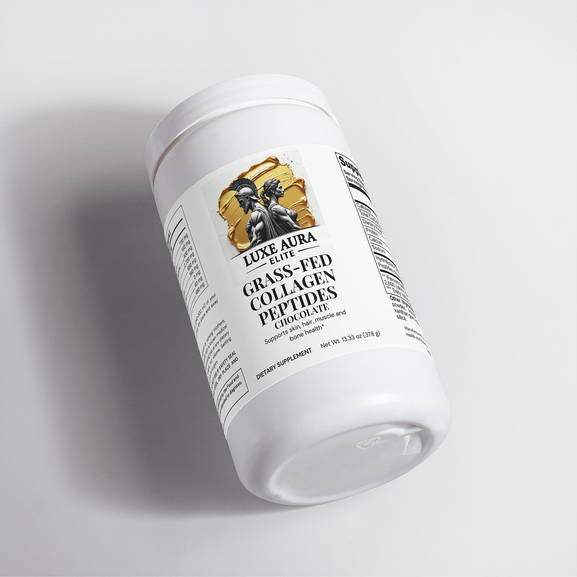 Luxe Aura Elite Grass-Fed Collagen Peptides Powder (Chocolate)