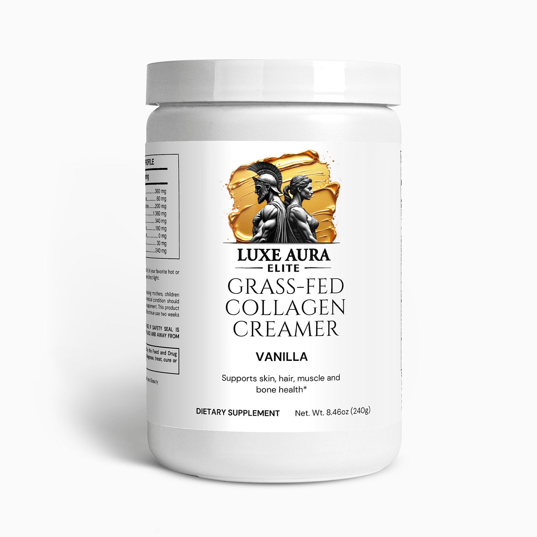 Luxe Aura Elite Grass-Fed Collagen Creamer (Vanilla)