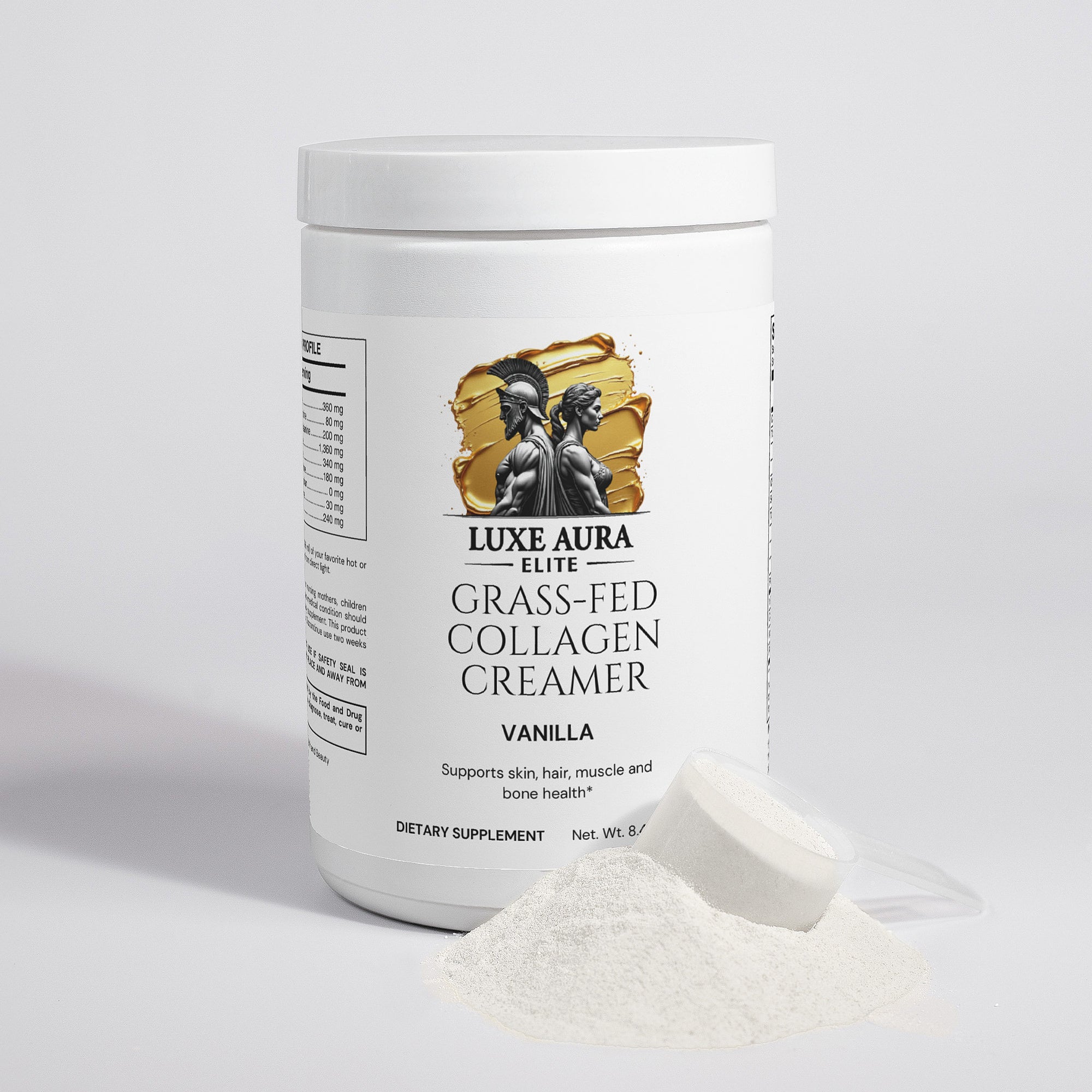 Luxe Aura Elite Grass-Fed Collagen Creamer (Vanilla)