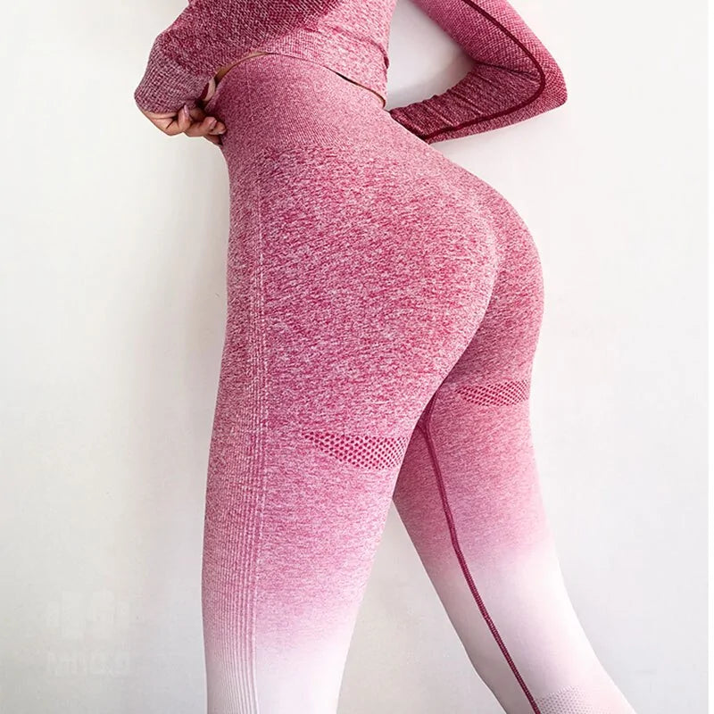 Luxe Aura Pink Ombre Sculpt Leggings