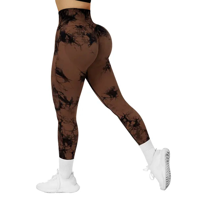 Luxe Aura Tie Dye Seamless Leggings For Women