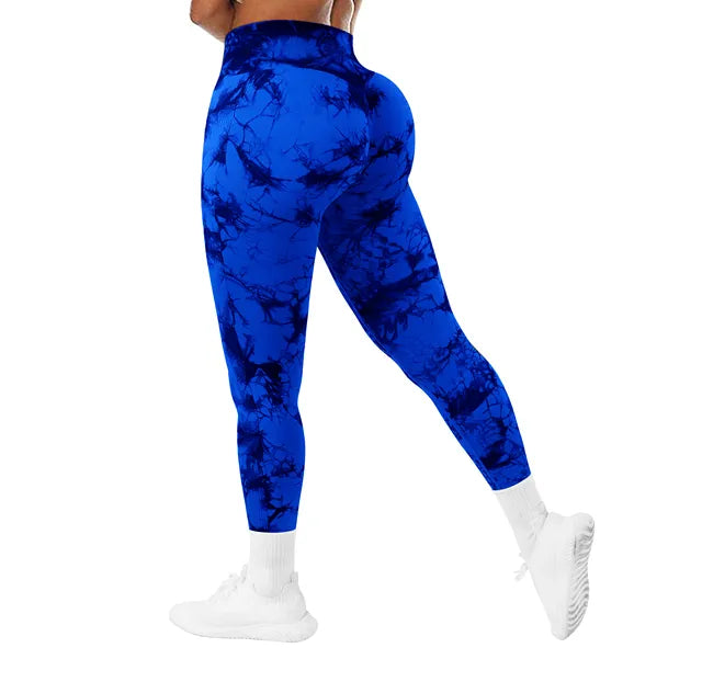 Luxe Aura Tie Dye Seamless Leggings For Women