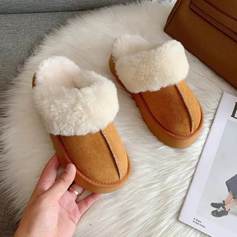 Luxe Aura Winter Luxury Plush Slip Ons