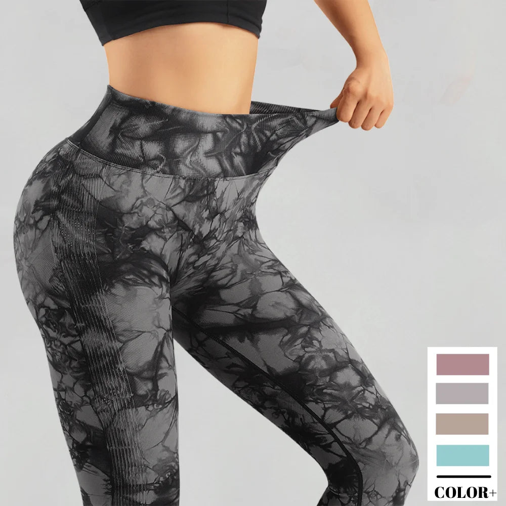 Luxe Aura Tie Dye Seamless Leggings For Women