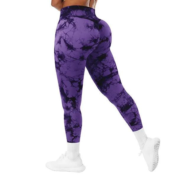 Luxe Aura Tie Dye Seamless Leggings For Women