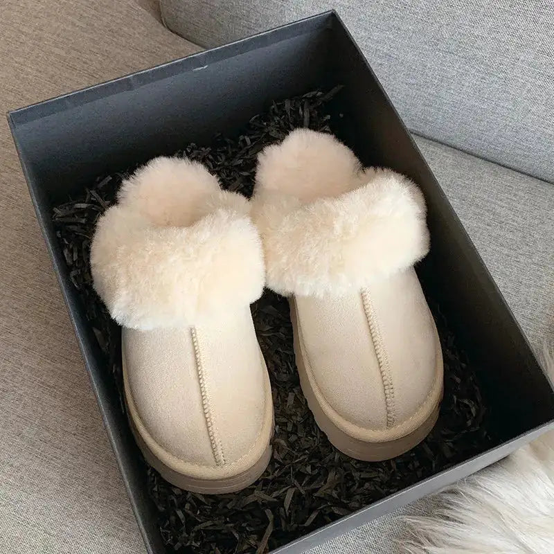 Luxe Aura Winter Luxury Plush Slip Ons