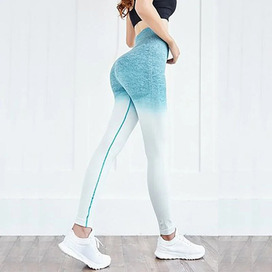 Luxe Aura Teal Ombre Sculpt Leggings